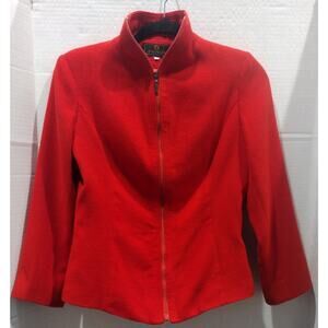 Vintage FENDI Long Sleeve Full Zip Up 100% Cashmere Women's Jacket Red Medium